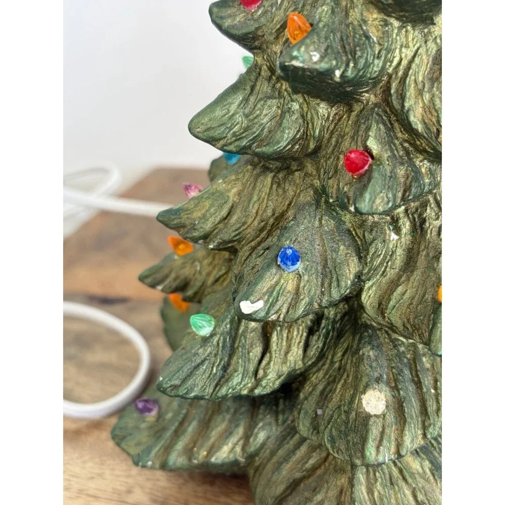 Vintage Nowell Mold Ceramic Christmas Tree 8” No Base